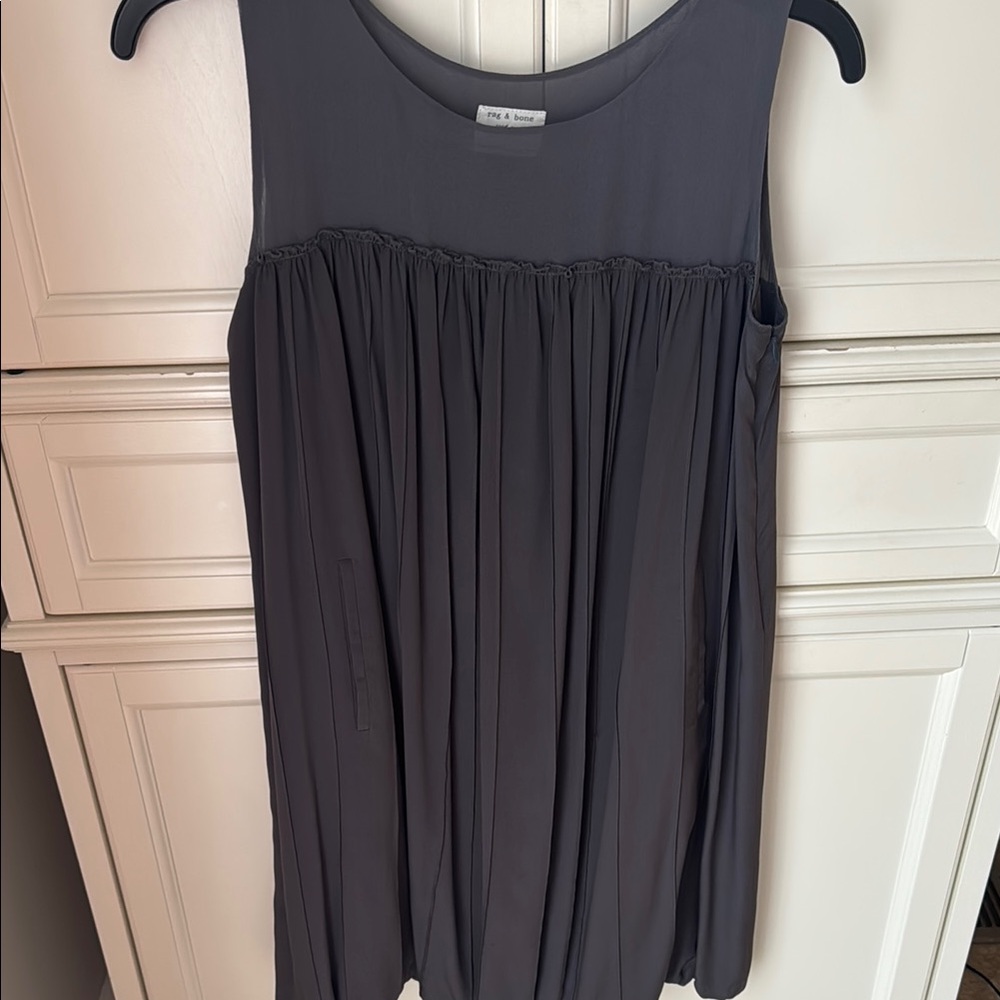 Rag & Bone Dark Gray Pleated Tank Top